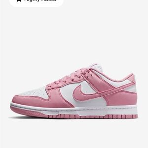 Nike Pink and White Dunk Low Sneakers